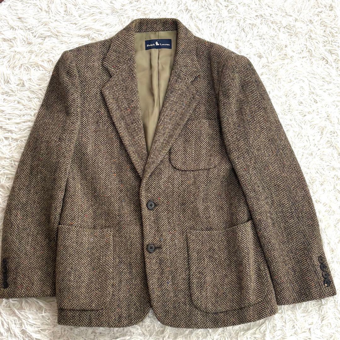 美品✨ラルフローレン テーラードジャケット　ヘリンボーン　ブラウン 7号