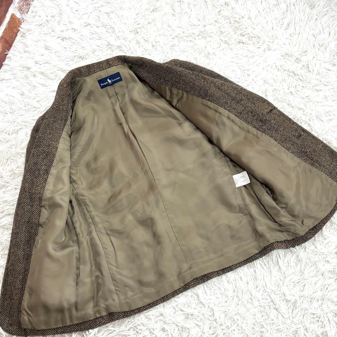 美品✨ラルフローレン テーラードジャケット　ヘリンボーン　ブラウン 7号