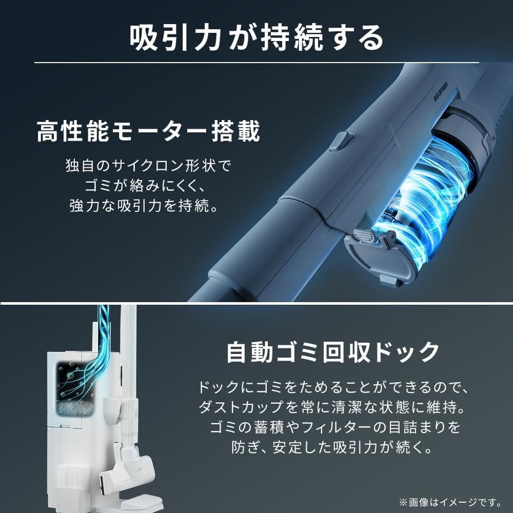 アイリスオーヤマ コードレス掃除機 ゴミ回収ドック搭載 SCD-23AZP1