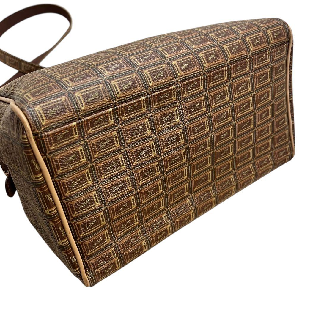 訳あり　Q-pot. ミニボストンバッグ チョコレート柄　ハンドバッグ　2way