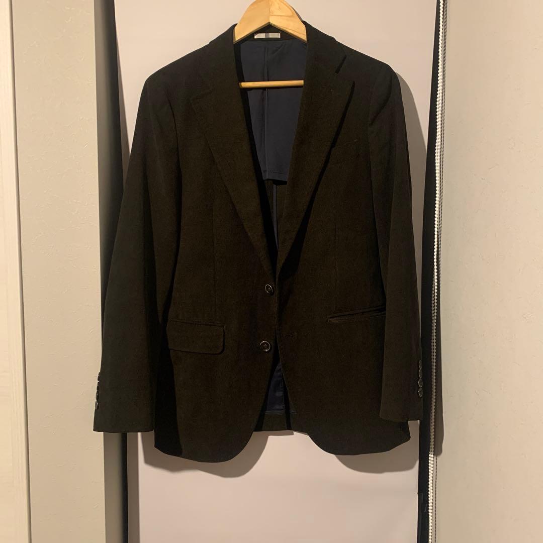 【秋冬】2釦シングルジャケット/カーキ×コーデュロイ/4S