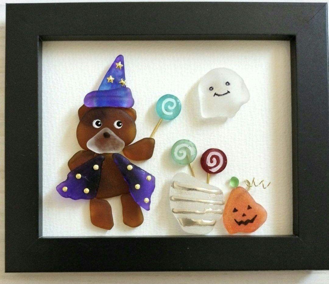 ゆきんこシーグラスアート　ハロウィン　7点セット