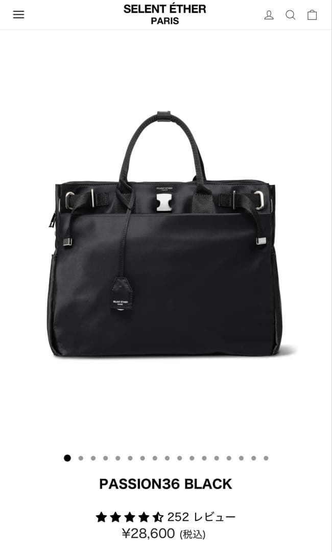 【美品】SELENT ETHER ビジネスバッグ ブラックPASSION36
