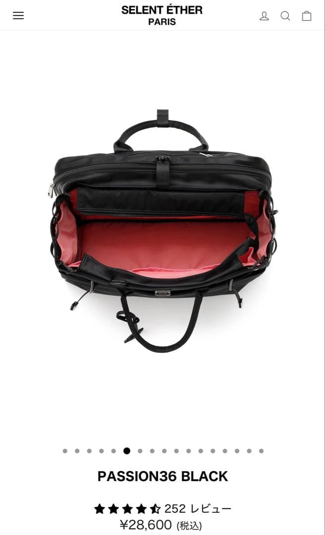 【美品】SELENT ETHER ビジネスバッグ ブラックPASSION36