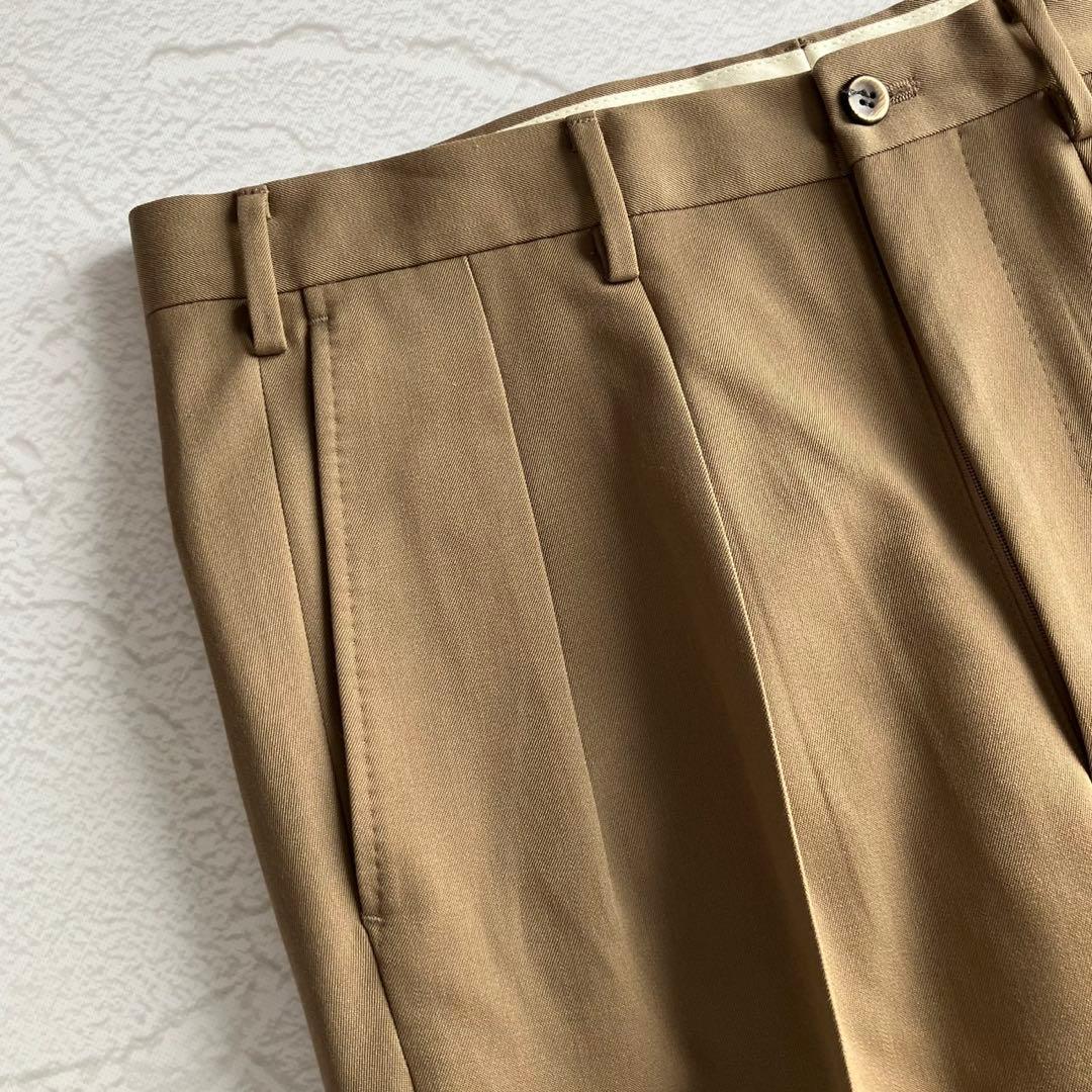 【未使用級】エミネント H.Osaku ウールギャバジン 2プリーツ スラックス