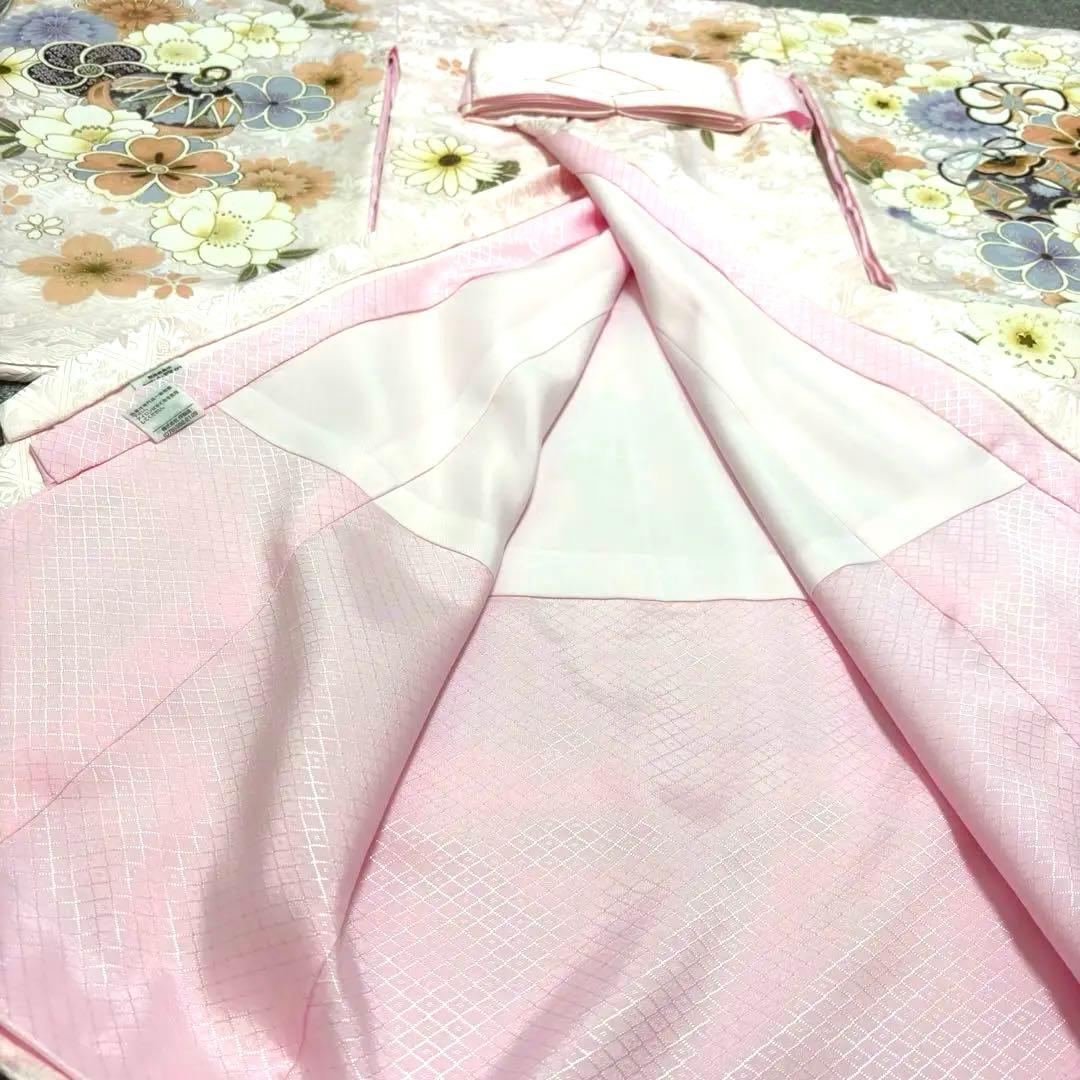 【新品/日本製】スノーピンク 正絹 本金彩 /京友禅/お宮参り 産着/長襦袢付