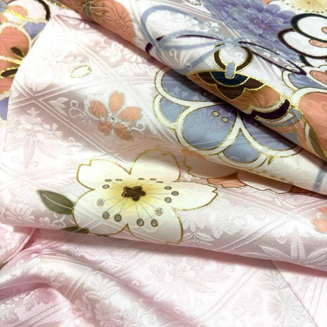 【新品/日本製】スノーピンク 正絹 本金彩 /京友禅/お宮参り 産着/長襦袢付