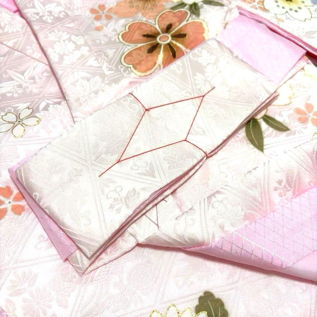 【新品/日本製】スノーピンク 正絹 本金彩 /京友禅/お宮参り 産着/長襦袢付