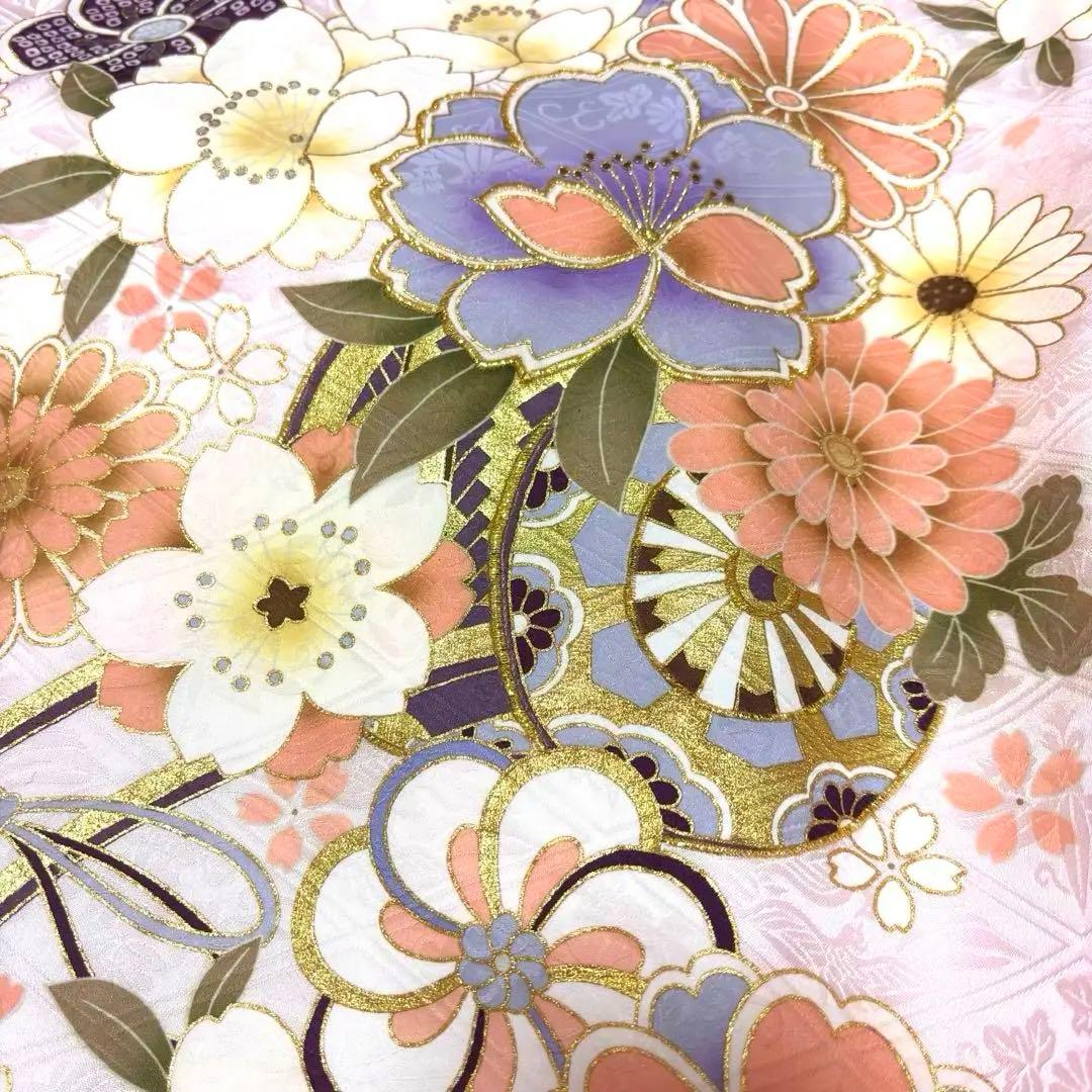 【新品/日本製】スノーピンク 正絹 本金彩 /京友禅/お宮参り 産着/長襦袢付