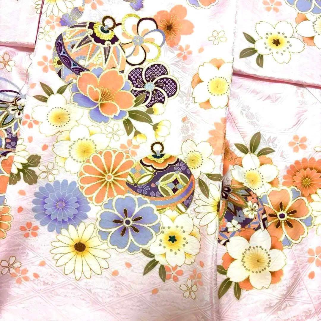 【新品/日本製】スノーピンク 正絹 本金彩 /京友禅/お宮参り 産着/長襦袢付