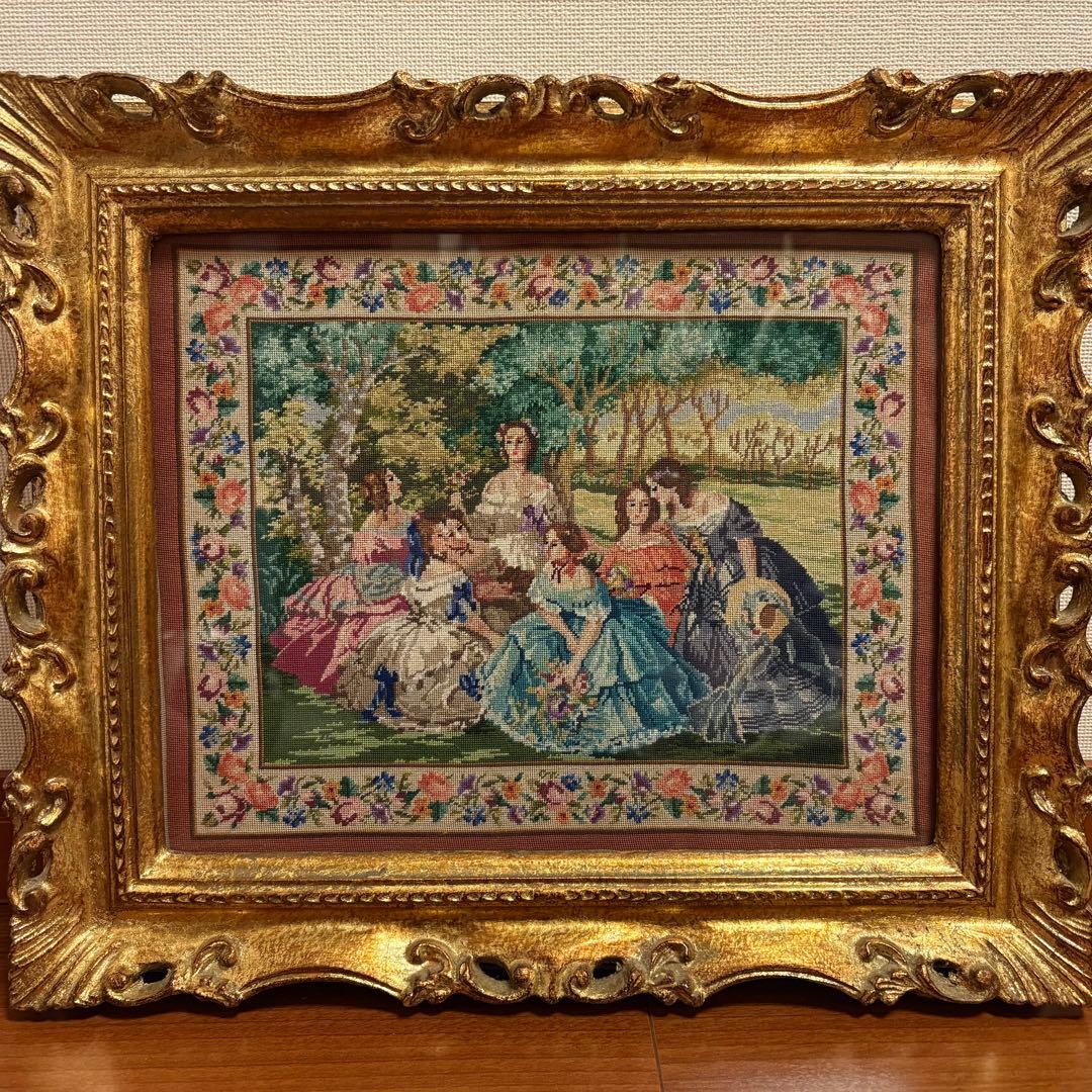 プチポアン 刺繍額