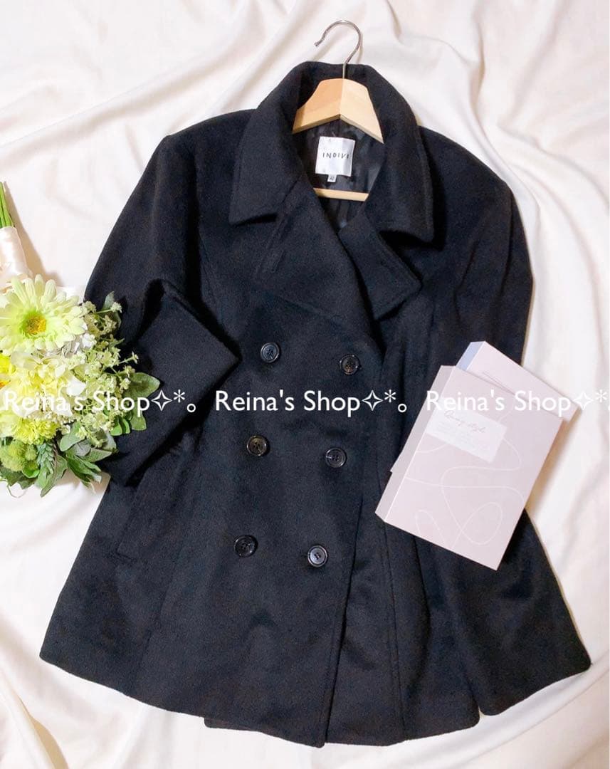 INDIVI♡大きめサイズ肌触り抜群大人綺麗めコート