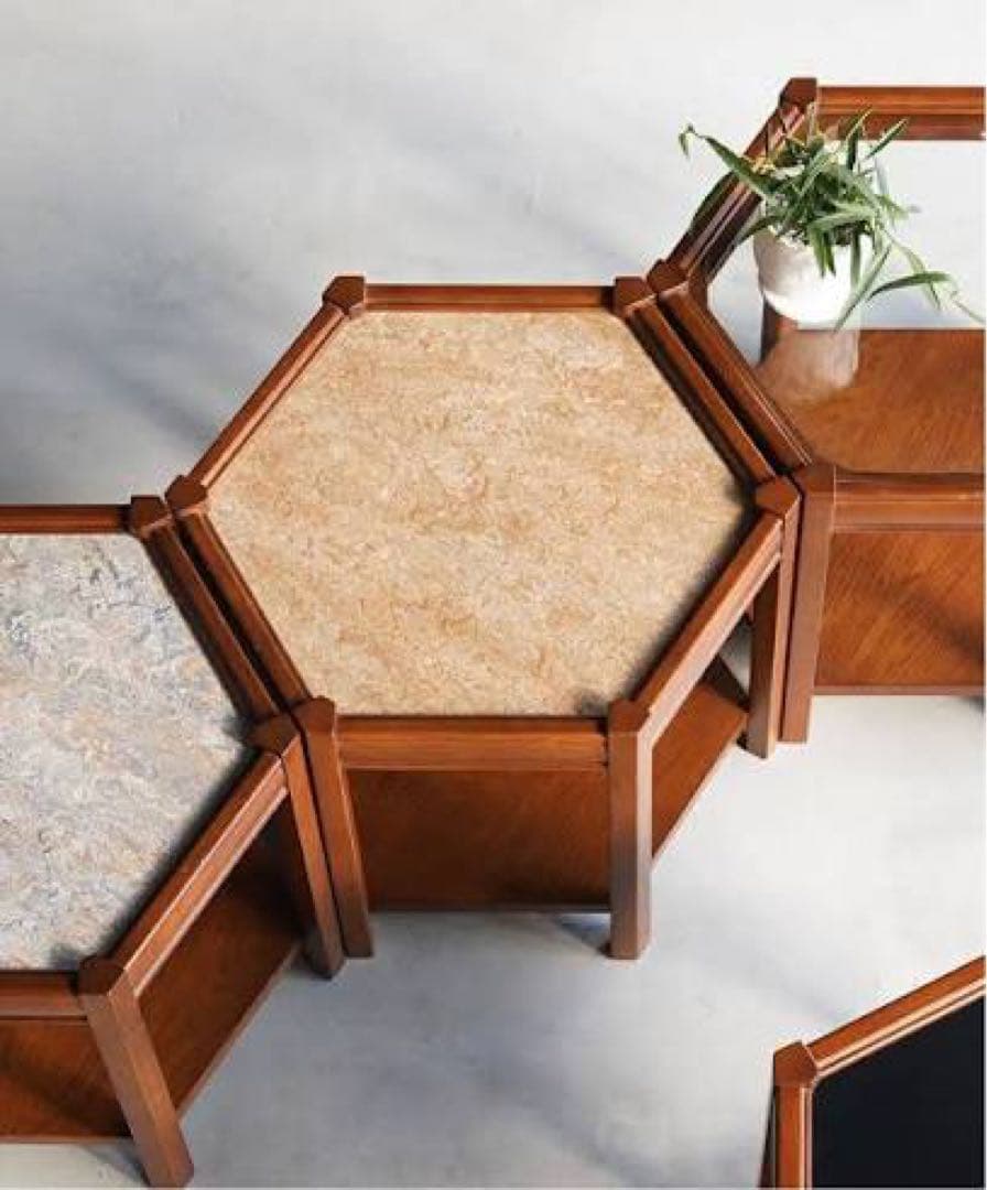 サイドテーブル・ナイトテーブル・ローテーブル ACMEFURNITURE BROOKS HEXAGON TABLE BEIGE