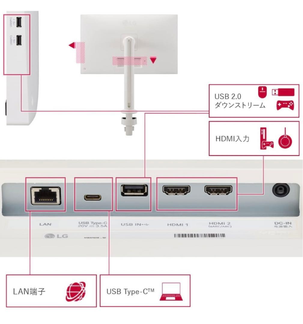 31.5インチ LG MyView Smart Monitor（エルゴアーム）