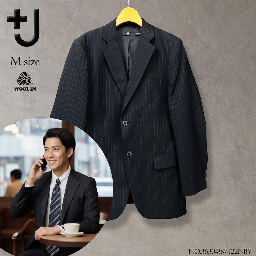 【美品】ユニクロ ジルサンダー +J セットアップ スーツ ブラック ストライプ