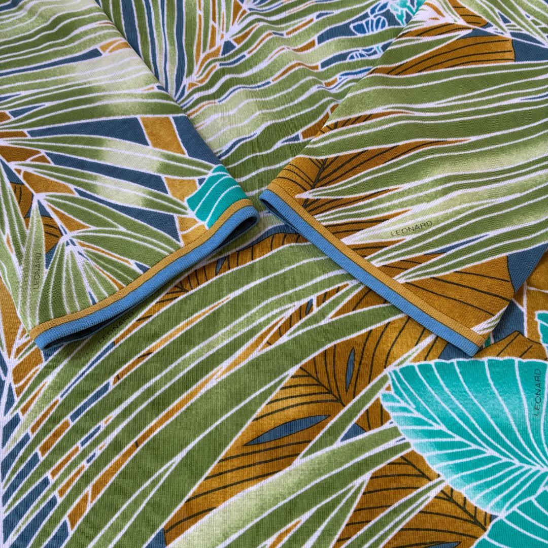 LEONARD レオナール 花柄プリント グリーン チュニック サイズ40