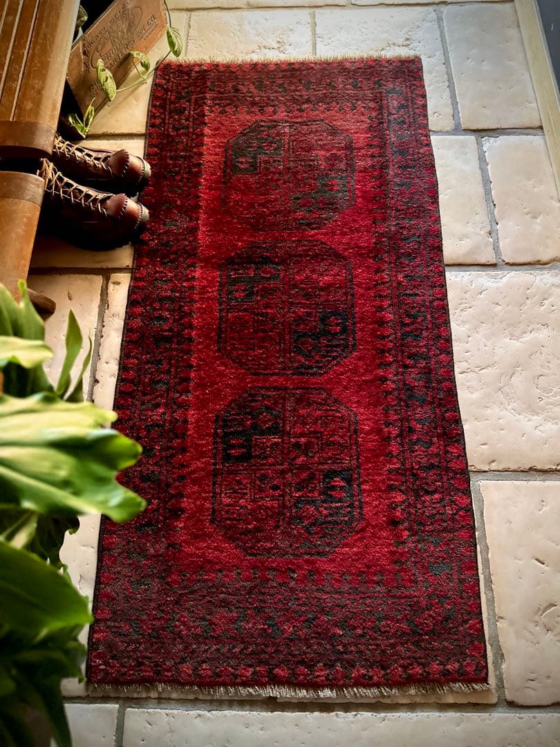 トライバルラグ　ヴィンテージラグ　アフガンラグ　トルクメン　エルサリ　手織り美品