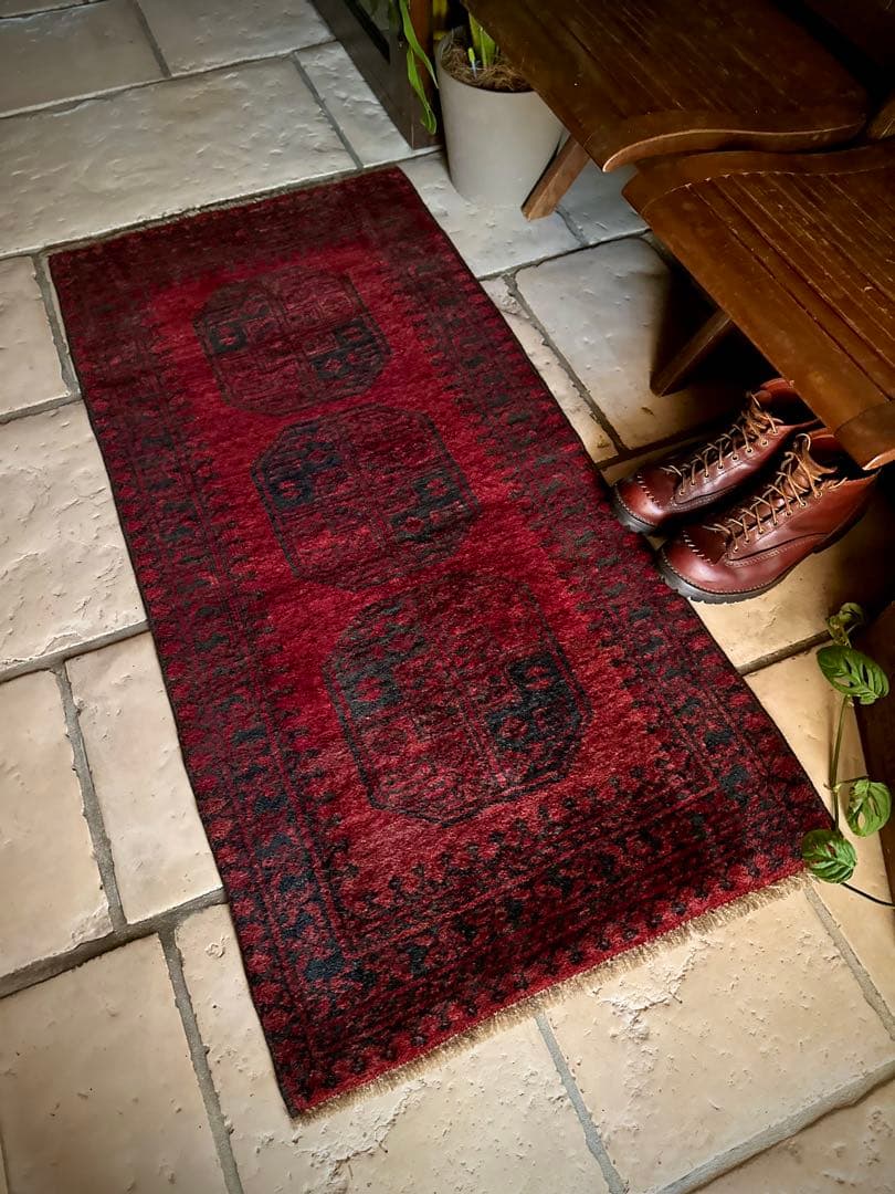 トライバルラグ　ヴィンテージラグ　アフガンラグ　トルクメン　エルサリ　手織り美品