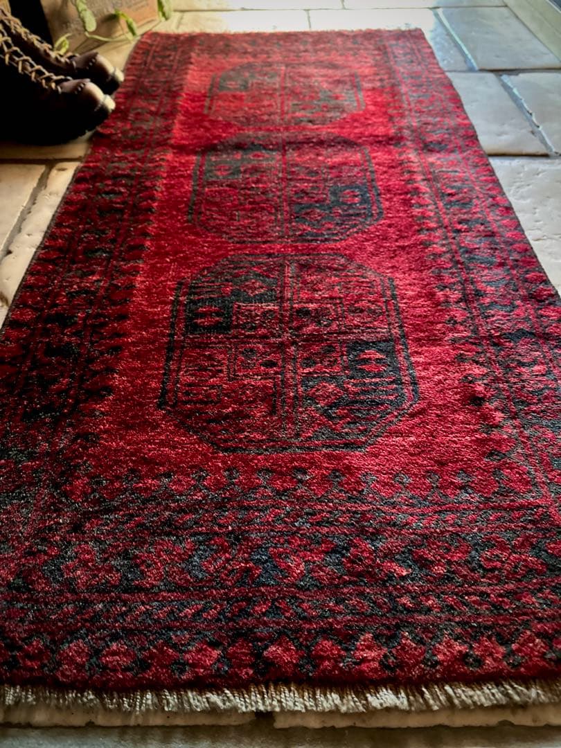 トライバルラグ　ヴィンテージラグ　アフガンラグ　トルクメン　エルサリ　手織り美品