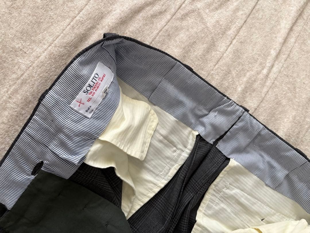 サルトリア　ソリート　スーツ　ミディアムグレー　グレンチェック　４４　シャロン