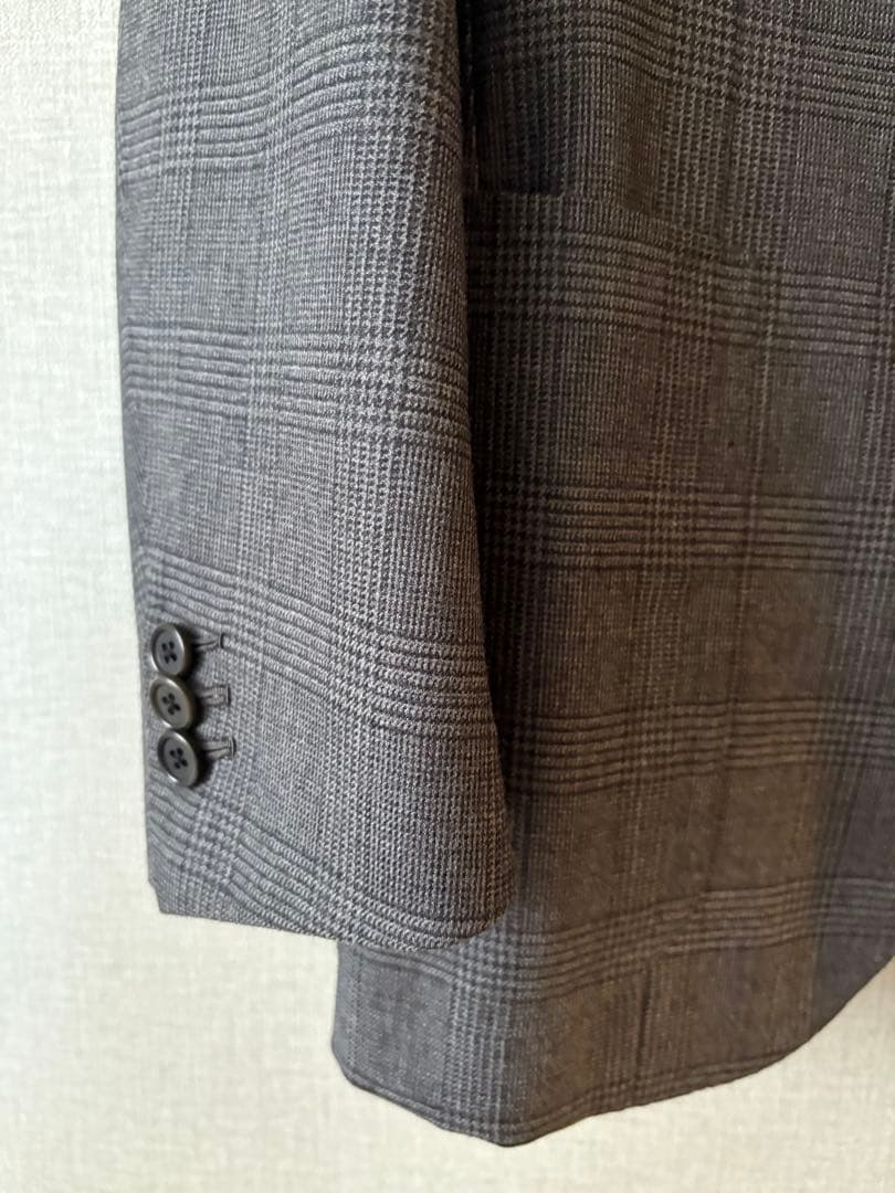 サルトリア　ソリート　スーツ　ミディアムグレー　グレンチェック　４４　シャロン