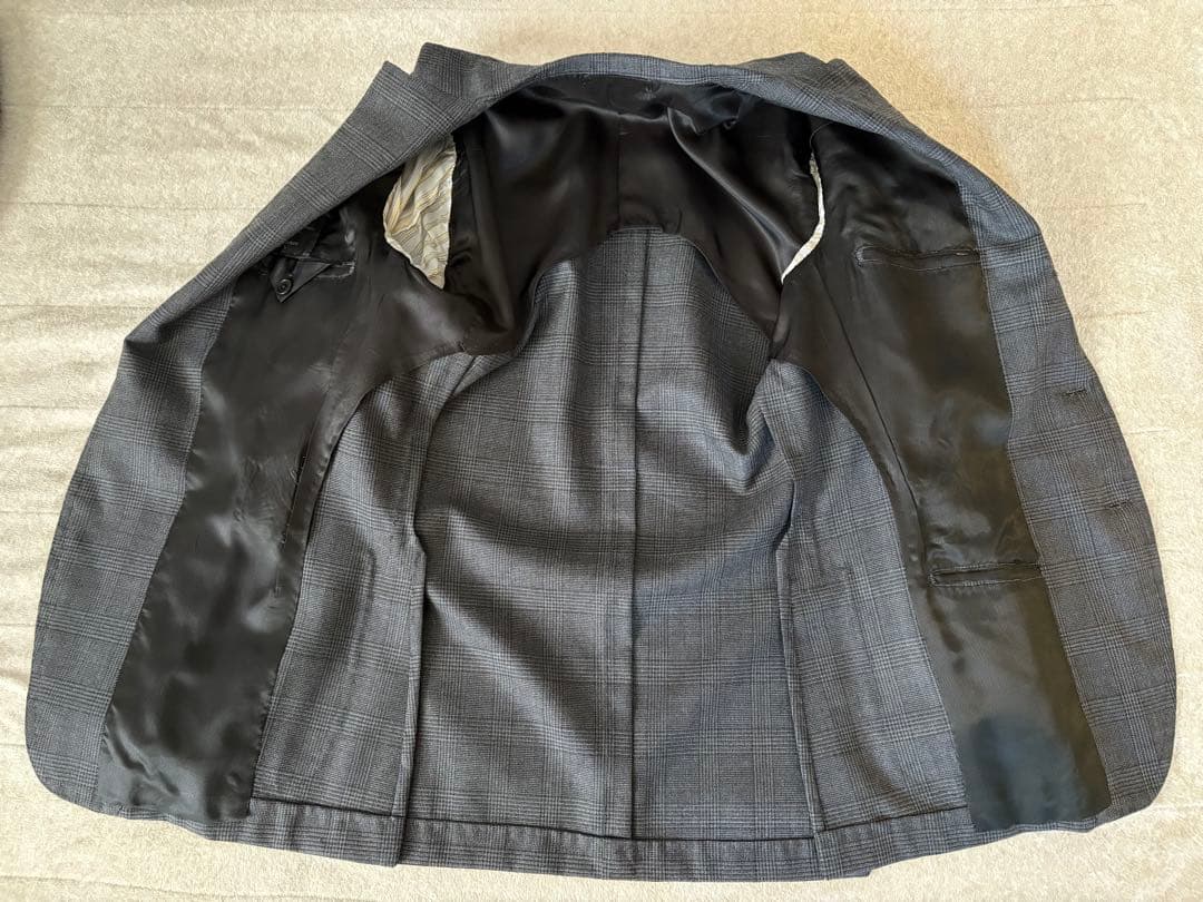 サルトリア　ソリート　スーツ　ミディアムグレー　グレンチェック　４４　シャロン