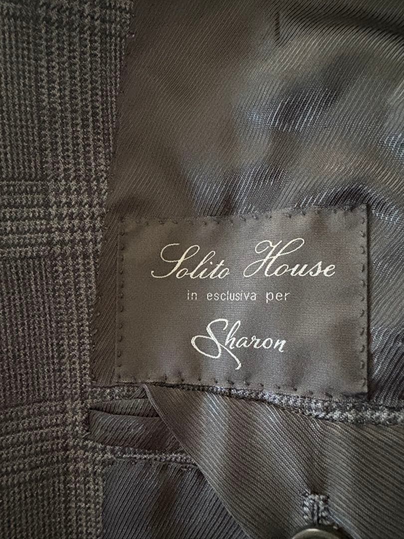 サルトリア　ソリート　スーツ　ミディアムグレー　グレンチェック　４４　シャロン