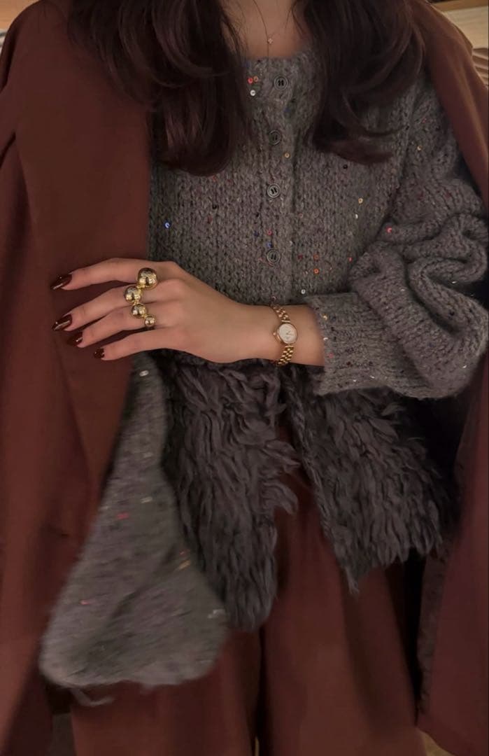 andequal リボンデザインオーバージャケット　レッド