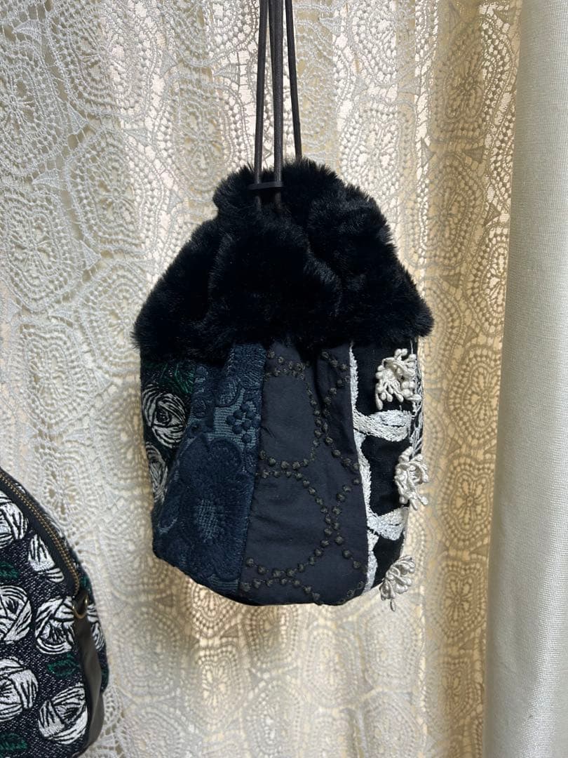 にゃんこ大好き ミナペルホネンハンドメイドブガッティ＆ファーバッグセット