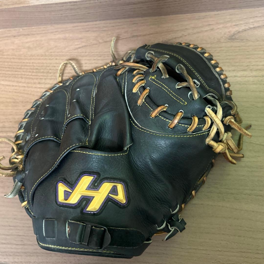 ハタケヤマキャッチャーミット硬式野球グローブ 黒