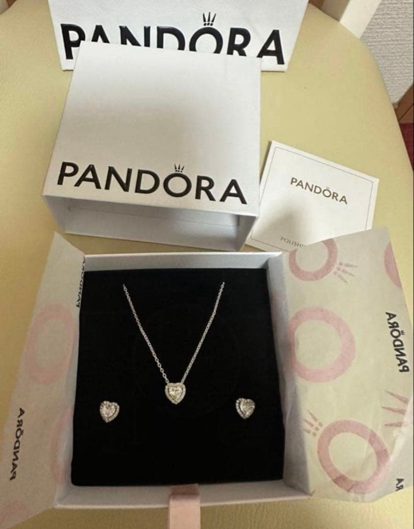 PANDORA エレベーテッドハートネックレス＆イヤリングセット