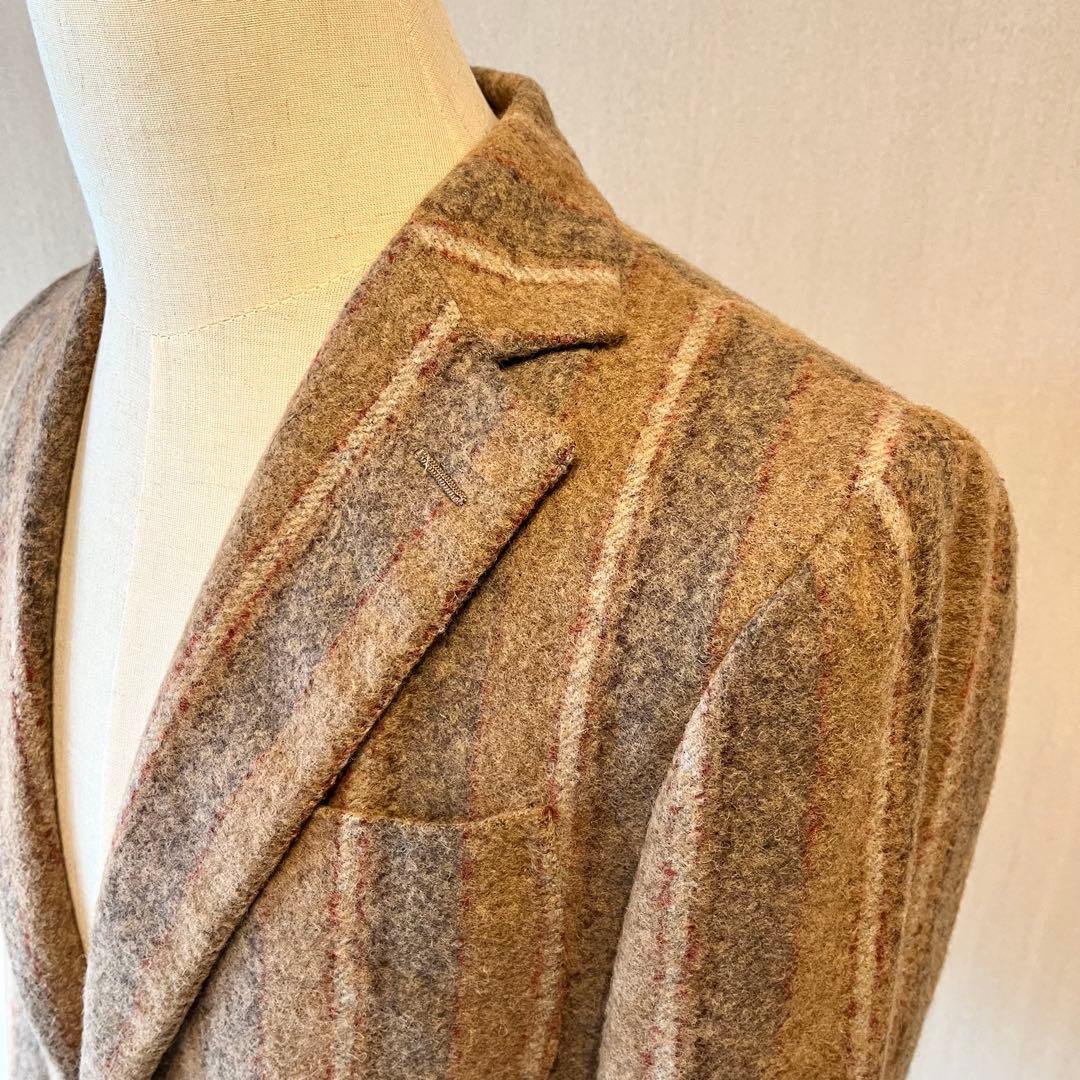 エルネスト ernesto アルパカナイロン ストライプカジュアルジャケット