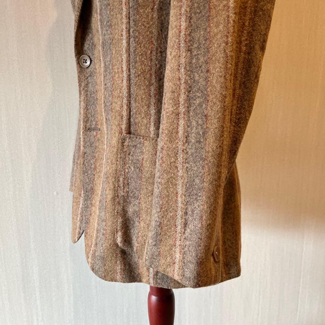 エルネスト ernesto アルパカナイロン ストライプカジュアルジャケット