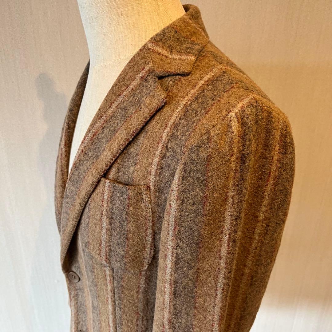 エルネスト ernesto アルパカナイロン ストライプカジュアルジャケット