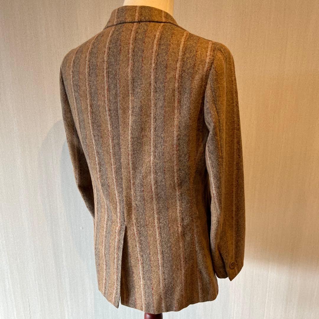 エルネスト ernesto アルパカナイロン ストライプカジュアルジャケット