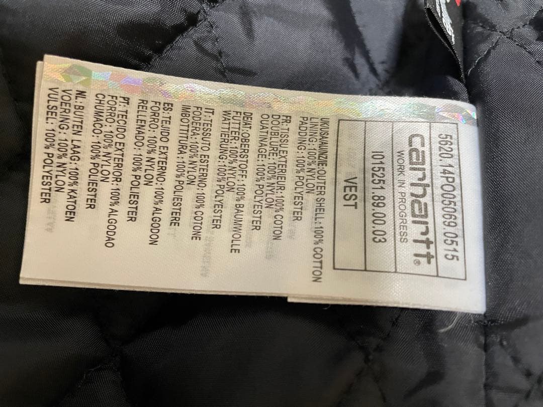 Carhartt ブラック ダックベスト Mサイズ