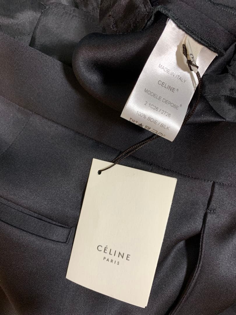 セリーヌ　フィービー期　シルク　ハーフパンツ黒　38 タグ付き