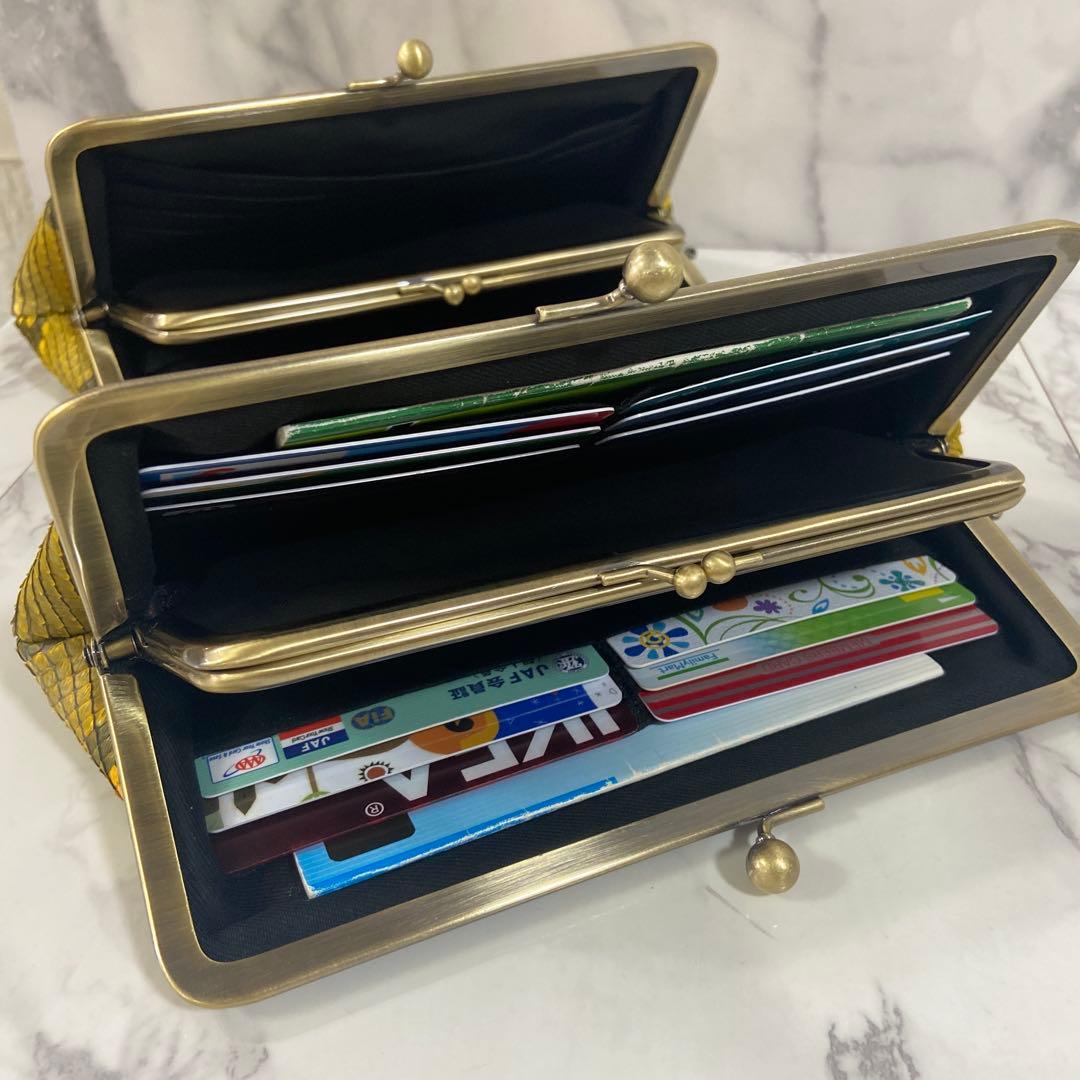 you　ハンドメイド　パイソンの本革親子がま口財布2点