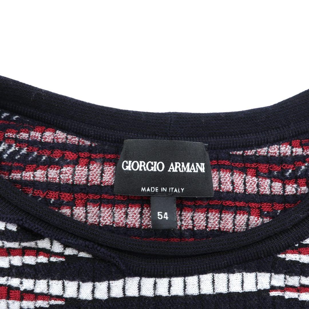 【美品】ARMANI ジョルジオアルマーニ 総柄ニット XXXLサイズ相当 54