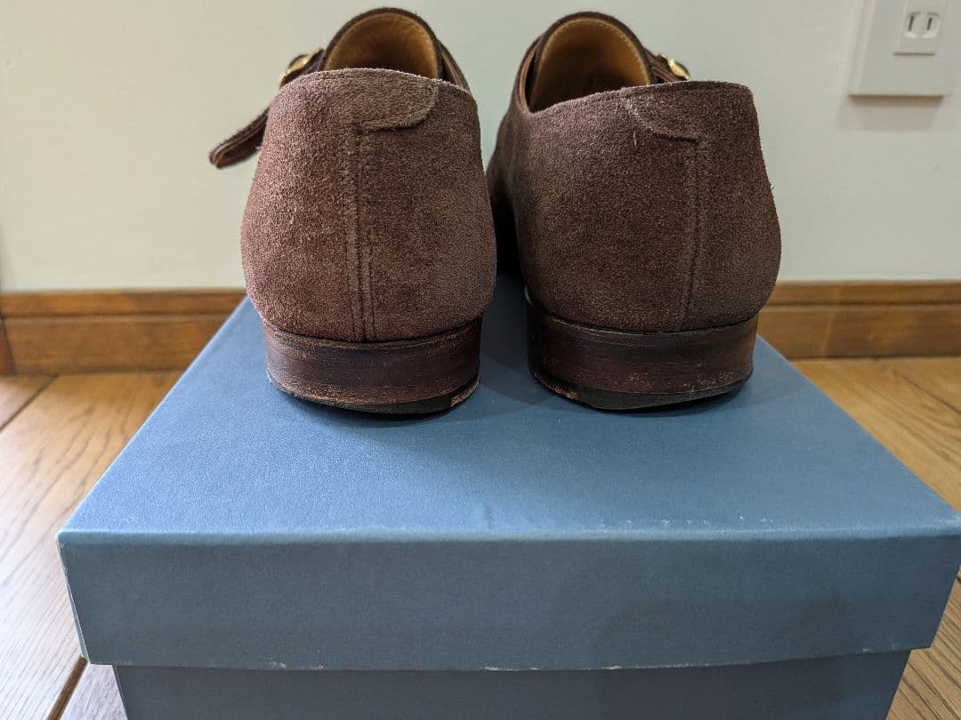 ジョージクレバリー　ダークブラウンスエード　 シングルモンク　 6½