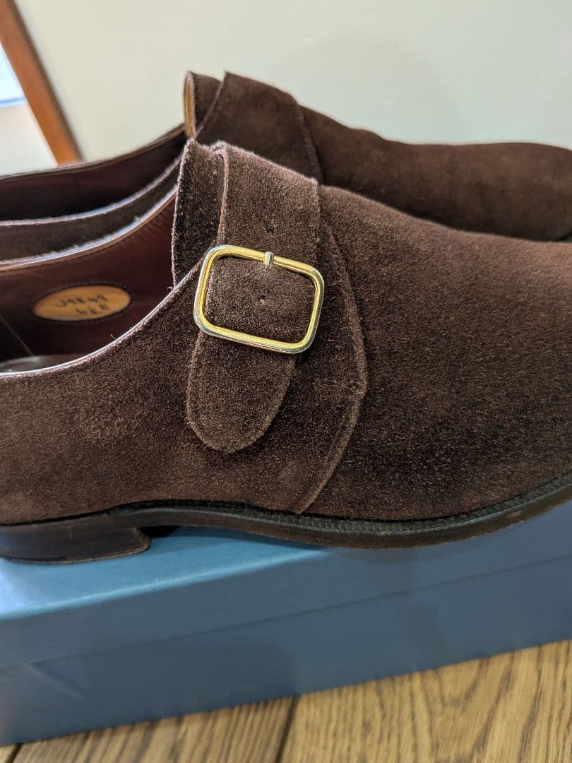 ジョージクレバリー　ダークブラウンスエード　 シングルモンク　 6½