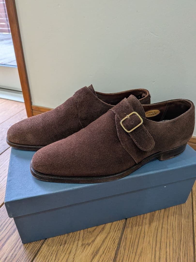 ジョージクレバリー　ダークブラウンスエード　 シングルモンク　 6½