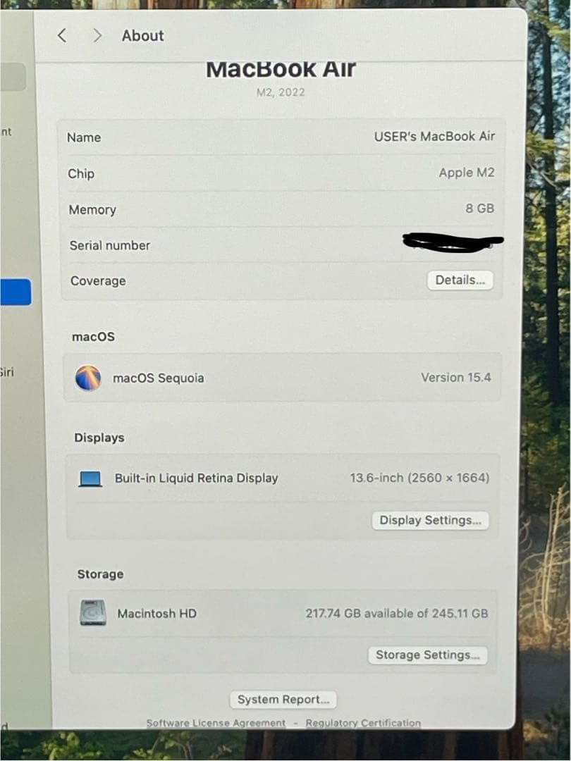 MacBook本体 Apple MacBook Air 13 M2 8GB 256GB 2022