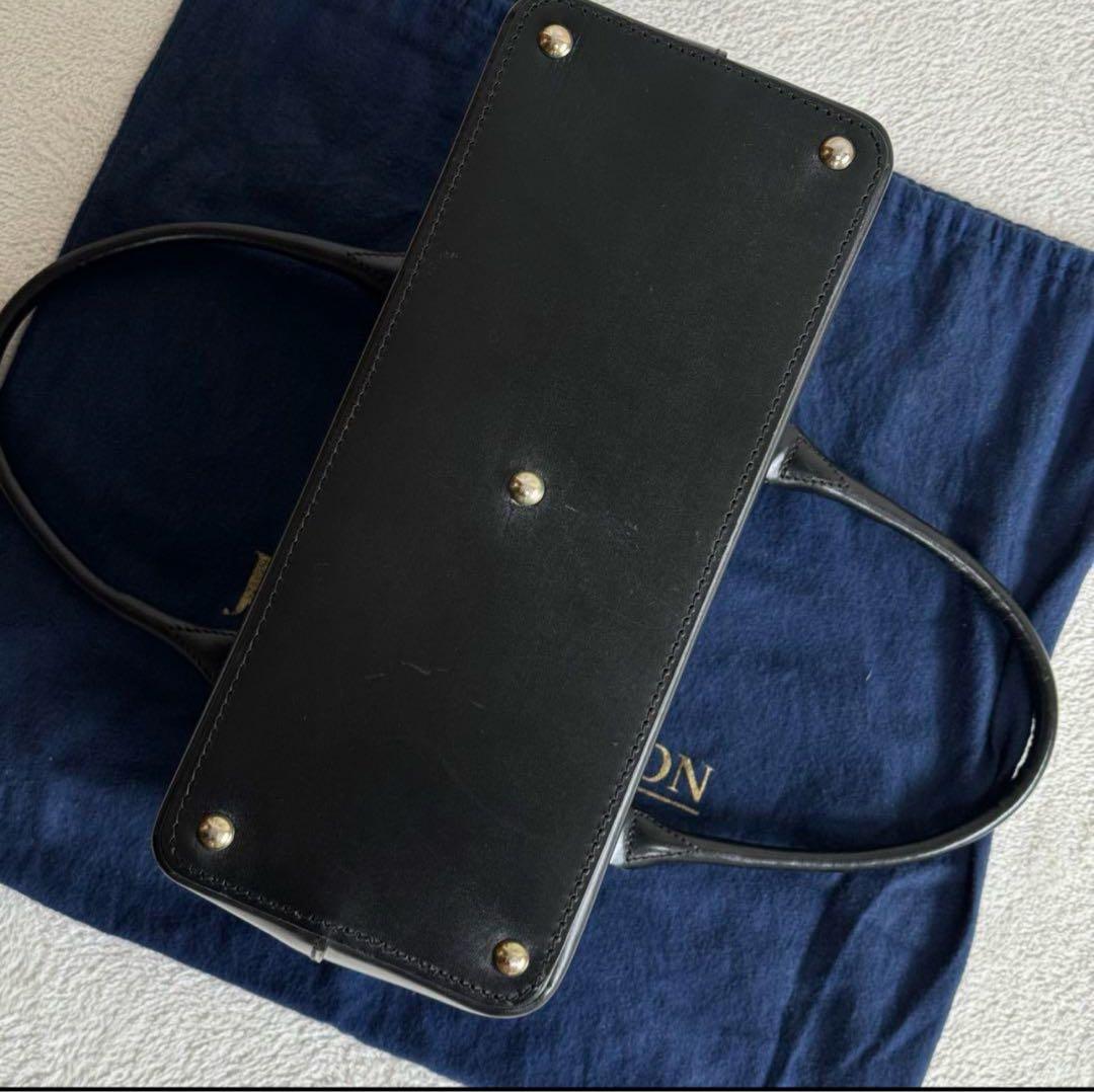 J&M DAVIDSON 高級レザー　ブライドル　ハンドバッグ　ターンロック