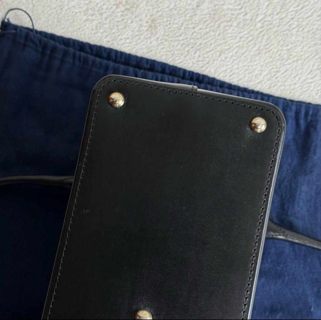 J&M DAVIDSON 高級レザー　ブライドル　ハンドバッグ　ターンロック