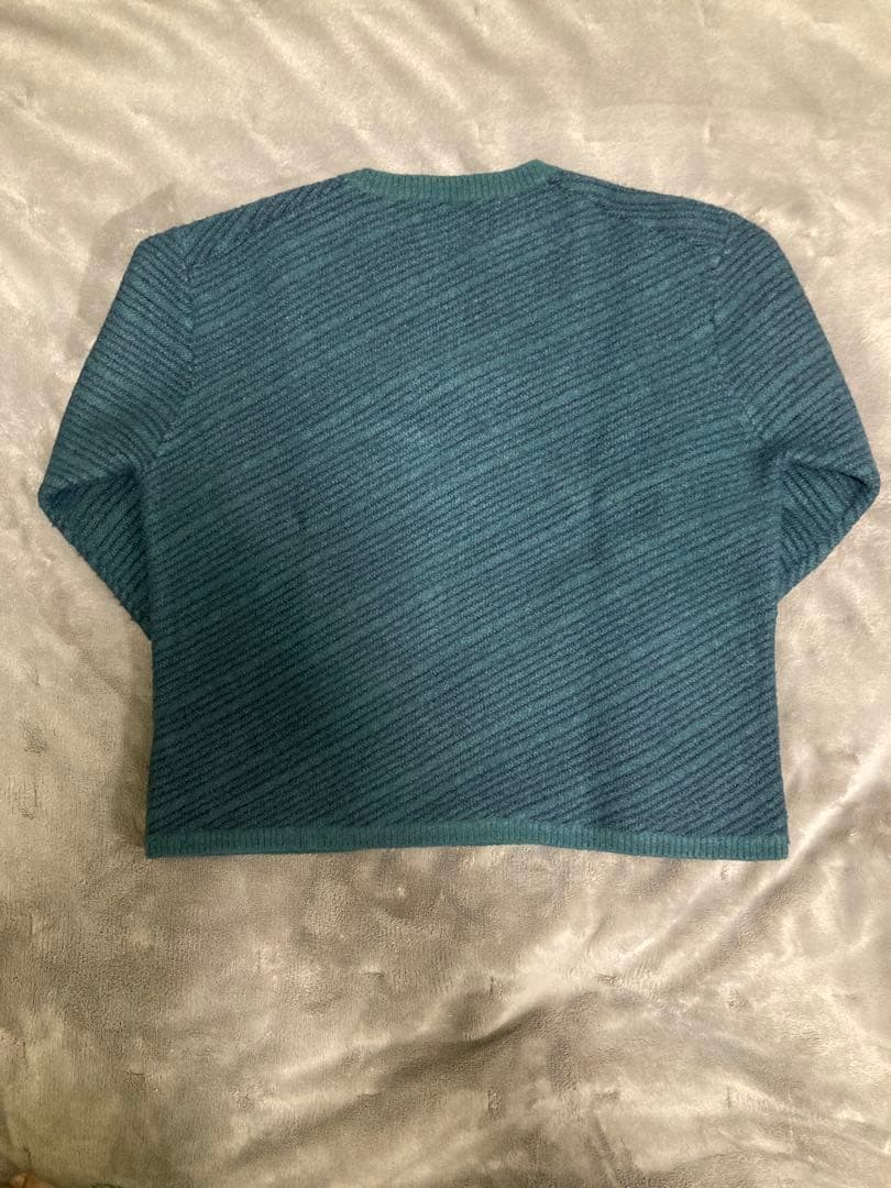 YOKE / BIAS BORDER KNIT SWEATER 23AW ブルー