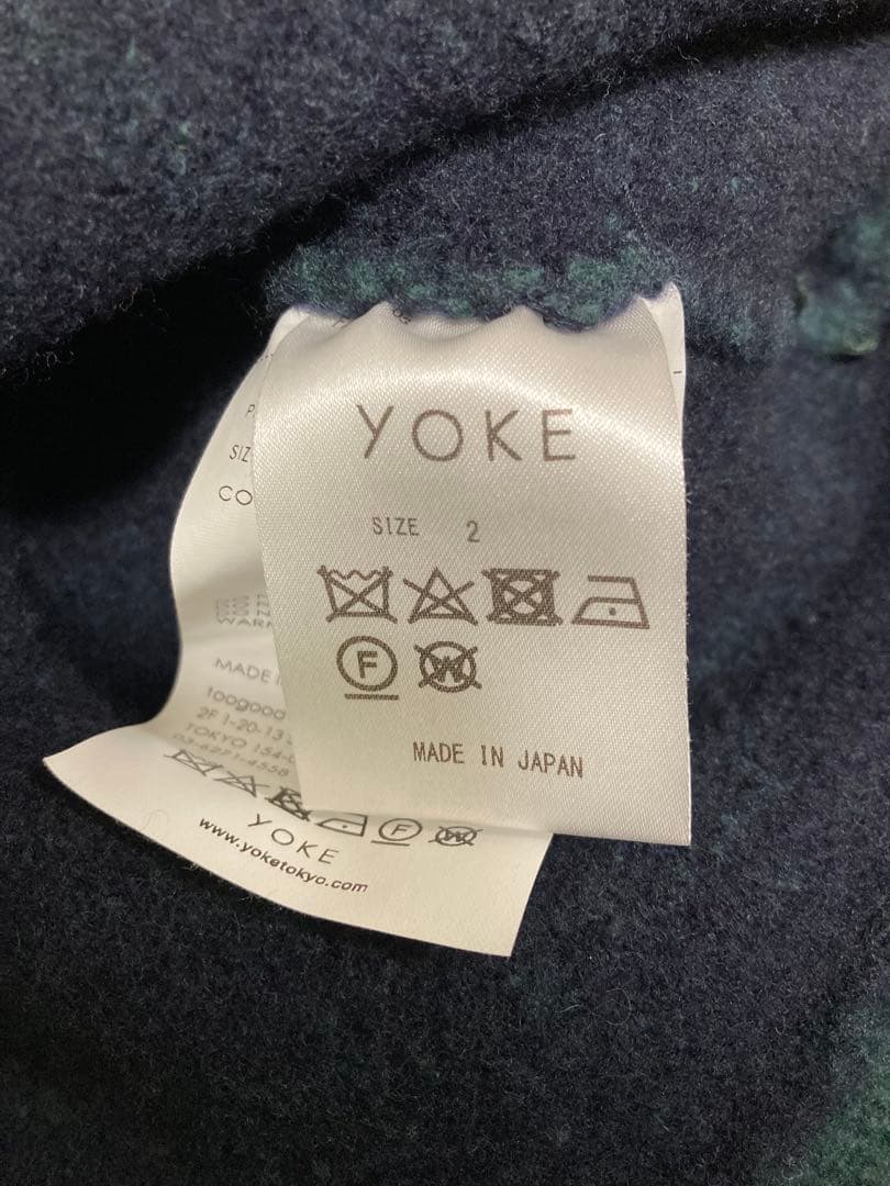 YOKE / BIAS BORDER KNIT SWEATER 23AW ブルー