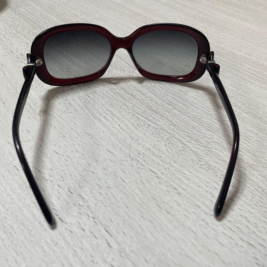 CHANEL サイド リボン モチーフ ココマーク ロゴ サングラス ボルドー