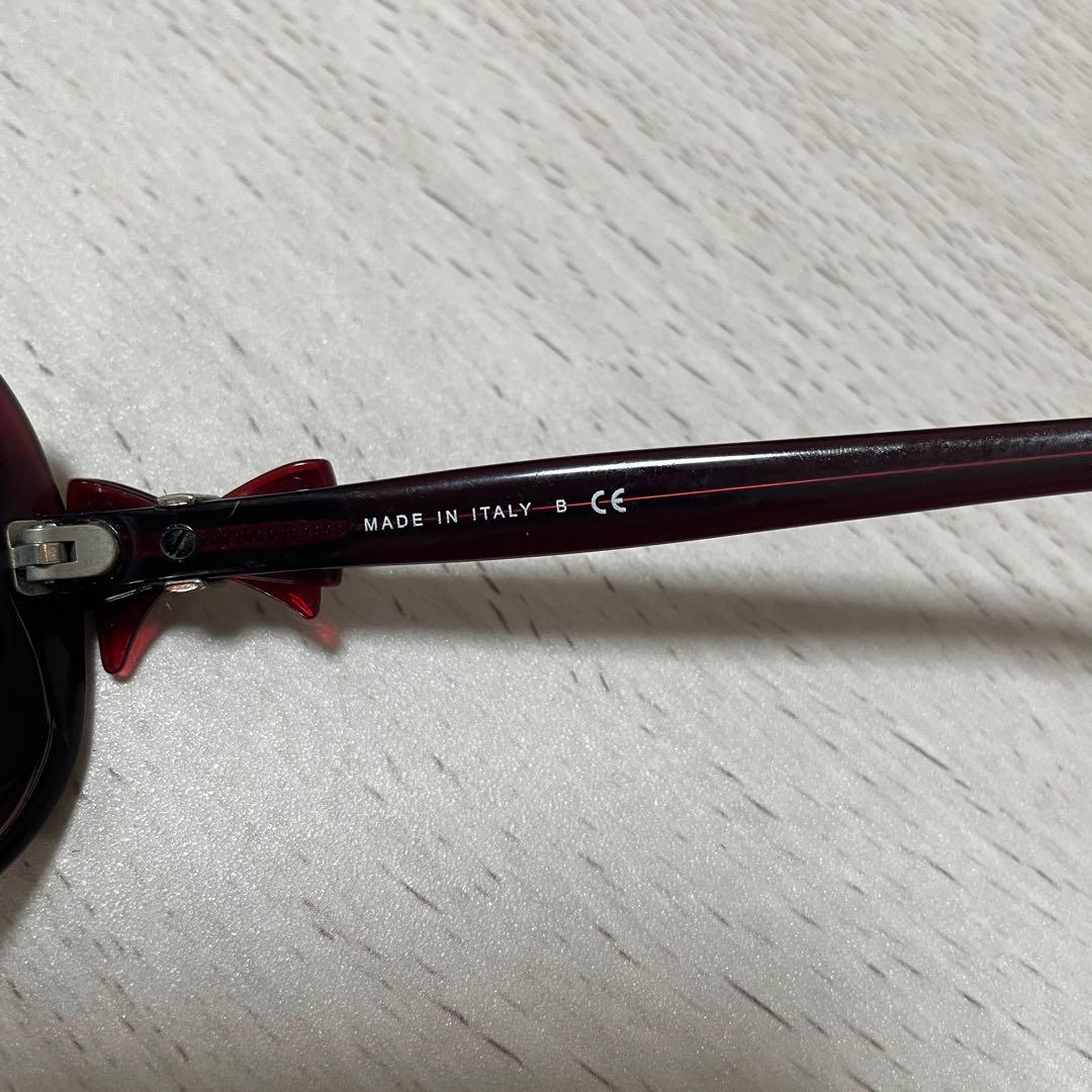 CHANEL サイド リボン モチーフ ココマーク ロゴ サングラス ボルドー