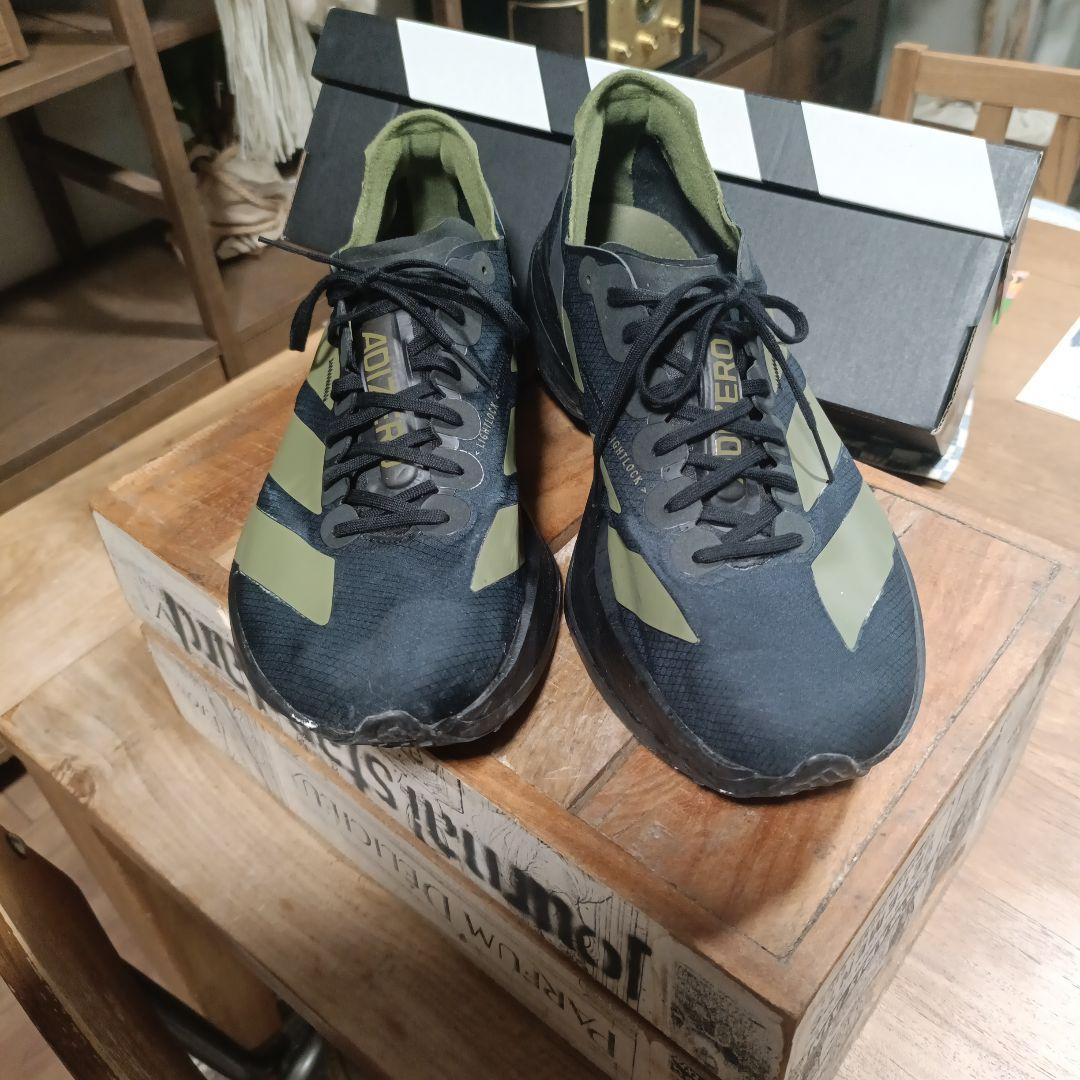 アディダス アディオスプロ4 アディゼロアディオスプロ4 黒×オリーブ